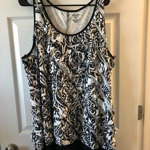 Sleeveless banded flutter top - Lane Bryant